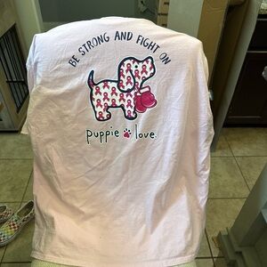 Breast Cancer Light Pink Long-Sleeve Graphic Tee - Puppie Love